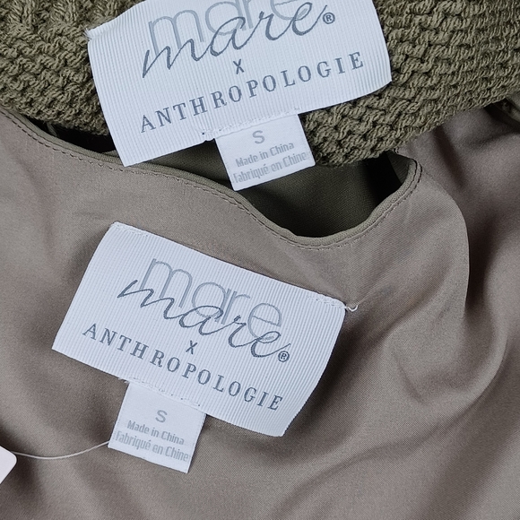 Anthropologie Mare Mare Pleat Maxi Dress Size S Women Feminine Sleeveless Khaki - Picture 8 of 16